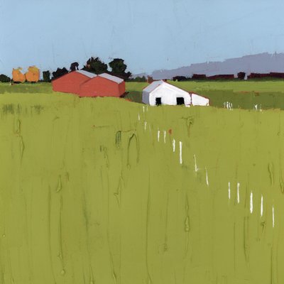 Kerítésvonal, 2025 (akril, fapanel) alkotó: Ruth Lague