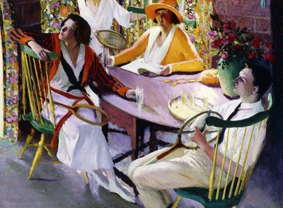 Tenisz után, 1921-25 (olaj a panelen) alkotó: Rutherford Boyd