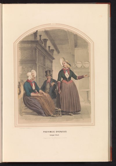 Kampen hagyományos viselete Overijsselben, 1857 Overijssel Kamper-Eiland tartomány / XII (cím a tárgyon) alkotó: Ruurt de Vries