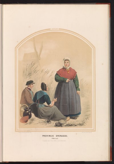 Oldenzaal hagyományos viselete Overijsselben, 1857 Overijssel tartomány. Oldenzaal / XXXIII (cím a tárgyon) alkotó: Ruurt de Vries