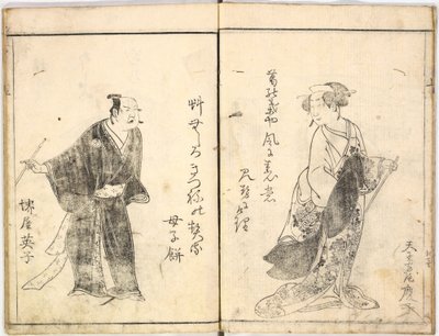 Kabuki színészek a színpadon, 1784., 1784. alkotó: Ryukosai