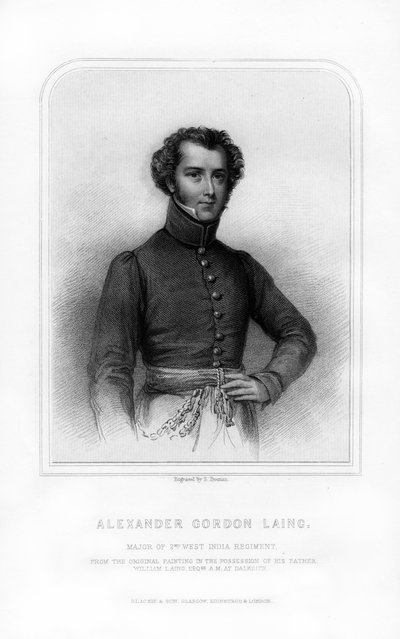Alexander Gordon Laing, skót felfedező, 1870. alkotó: S. Freeman