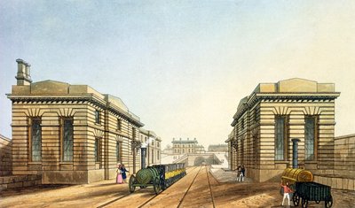 Edge Hill állomás, az alagút vége, a „Liverpool and Manchester Railway”-ről, John Harris vésette, kocsma. Ackermann und Co., 1836 alkotó: S. Kelper