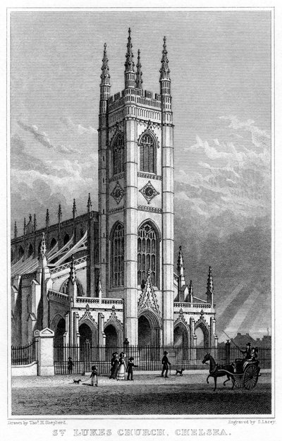 St Lukes Church, Chelsea, London, 1828. alkotó: S. Lacey