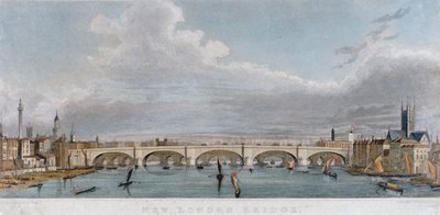 Kilátás a London Bridge-re nyugatról hajókkal a Temzén, 1829 alkotó: S Rogers