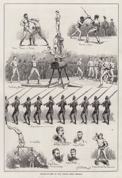 Assault-at-Arms a Londoni Lövészdandártól (metszet) alkotó: S. T. Dadd