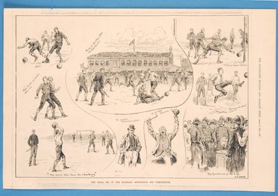 A labdarúgó-szövetség kupaversenyének végső döntetlenje, a „The Illustrated Sporting and Dramatic News”-ból, 1889. április 6. (litho) alkotó: S. T. Dadd