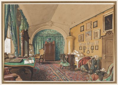 Egy férfi nappalijának belseje alkotó: S. Tolstoi