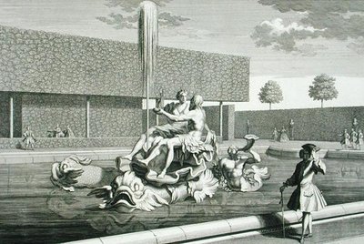 A Neptunusz és Thetisz szökőkútja a bécsi Belvedere-palotában, Jakob Gottlieb Thelott (c. 1711-75) metszete, közzétéve: 1730-40 (metszet) alkotó: Salomon (after) Kleiner