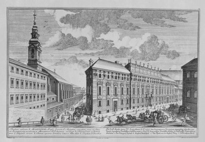 Kilátás a Dorotheergasse-ról, amelyen a Stallburg és a Dorotheum kolostortemplom látható Hieronymous Sperling (1695-1777) metszetében alkotó: Salomon Kleiner