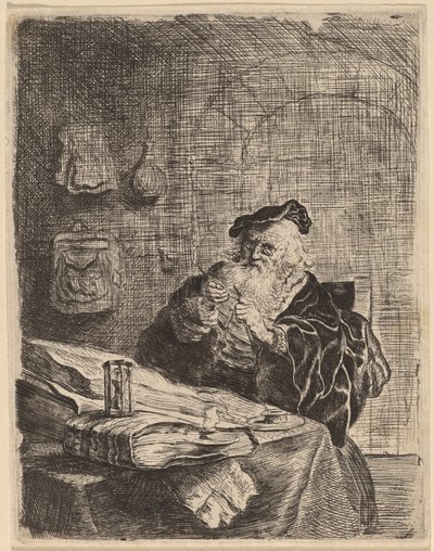 Férfi tollkéssel alkotó: Salomon Koninck