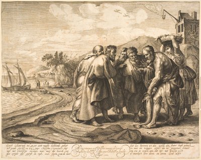 Szent Péter egy halban találja az adópénzt alkotó: Salomon Savery