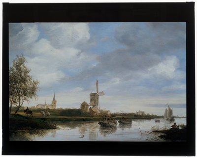Folyói táj szélmalommal alkotó: Salomon van Ruisdael or Ruysdael