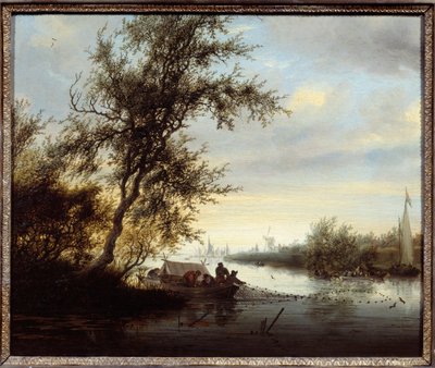 Nővérek egy csónakban Solomon Van Ruisdael (Ruysdael) festménye (1600-1670) (ec.flam.) 17. század Compiegne, vármúzeum alkotó: Salomon van Ruisdael or Ruysdael