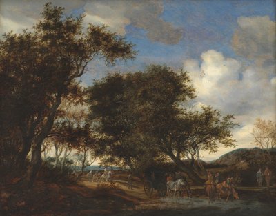 Táj lovaikat itató utazókkal alkotó: Salomon van Ruysdael