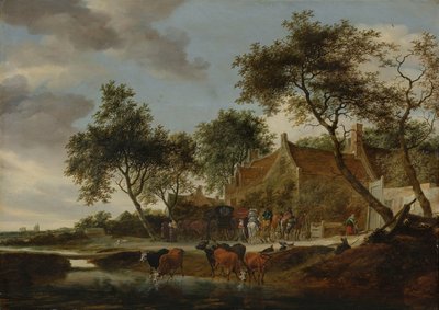 Az öntöző hely alkotó: Salomon van Ruysdael