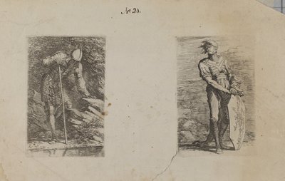 (Figurasorozat) Páncélozott ember a patakba néz alkotó: Salvator Rosa