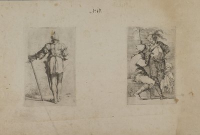 (Figurasorozat) Sisakos férfi hátulja, állva alkotó: Salvator Rosa