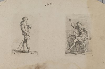(Figurasorozat) Férfi karral a mellkas magasságában alkotó: Salvator Rosa