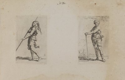(Figurasorozat) Férfi tollas kalappal, oldalnézetből alkotó: Salvator Rosa