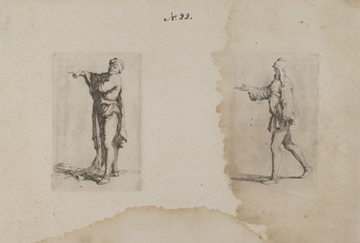 (Figurasorozat) Álló férfi, balra mutatva alkotó: Salvator Rosa