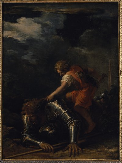 Dávid és Góliát (olaj, vászon) alkotó: Salvator Rosa