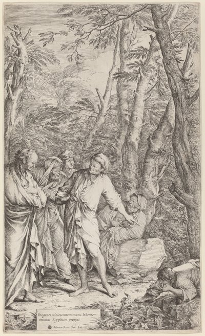 Diogenes eldobja a tálját alkotó: Salvator Rosa