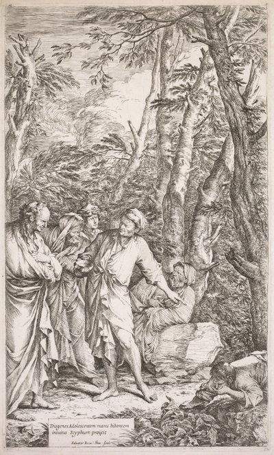 Diogenész és pohara, 1662. alkotó: Salvator Rosa