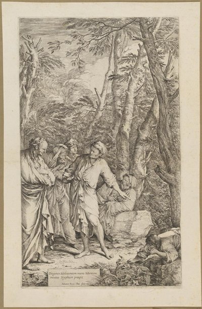 Diogenes eldobta a tálat alkotó: Salvator Rosa