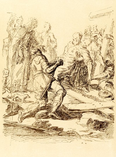 A kereszt megtalálása alkotó: Salvator Rosa