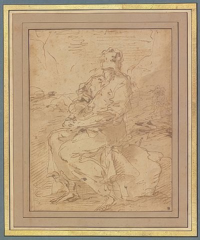 Szent Ferenc, tervezet. 1649-60 alkotó: Salvator Rosa