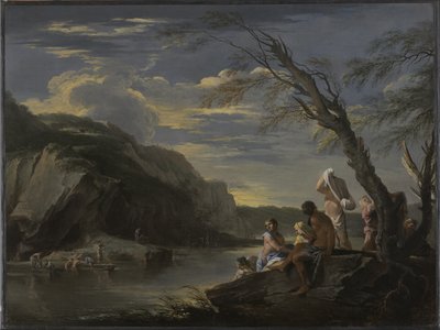Táj fürdőzőkkel, 1660 körül alkotó: Salvator Rosa