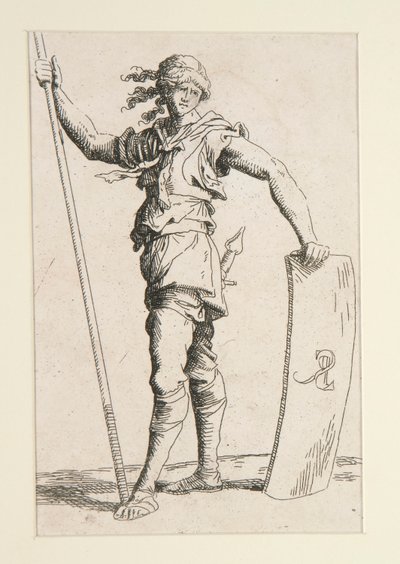 Katona lándzsával és pajzzsal alkotó: Salvator Rosa