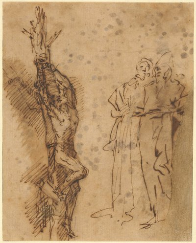 Tanulmány a Polycrates’ keresztre feszítéséről alkotó: Salvator Rosa