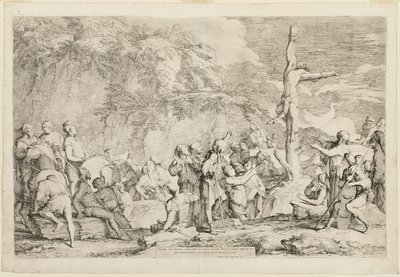 Polikratész keresztre feszítése alkotó: Salvator Rosa