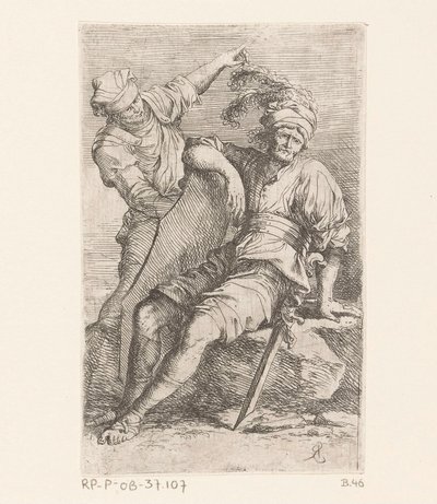 Két katona Kis figurák (sorozat címe) ábra (sorozat címe) alkotó: Salvator Rosa