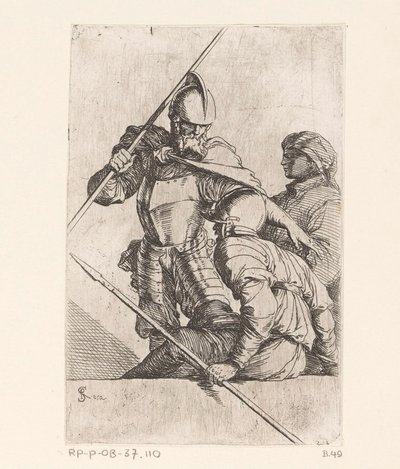 Két katona és egy turbános alak Kis figurák (sorozat címe) Figura (sorozat címe) alkotó: Salvator Rosa