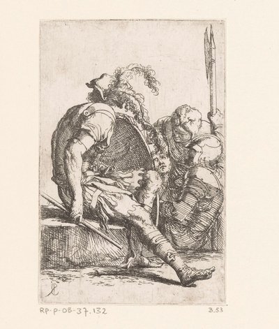 Négy katona Kis figurák (sorozat címe) ábra (sorozat címe) alkotó: Salvator Rosa
