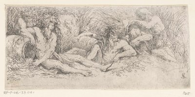 Öt folyóisten urnákkal Tritonok és folyóistenek (sorozat címe) alkotó: Salvator Rosa