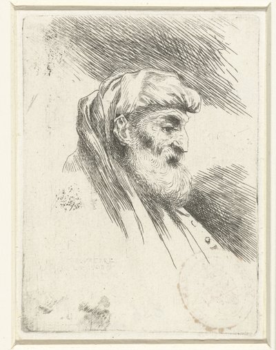 Egy szakállas öregember feje Kis tanulmány fejekről keleti fejfedővel (sorozat címe) alkotó: Salvatore Castiglione (signed by artist)