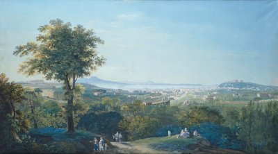 Nápoly a Capodimonte Scudillotól (akvarell) alkotó: Salvatore Fergola