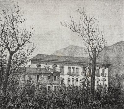 College of Avellino, Campania, Olaszország, Salvatore Puglia litográfiája, Poliorama Pittoresco, 2. n., augusztus 20. alkotó: Salvatore Puglia