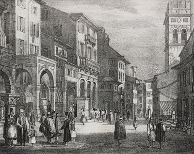 Royal Road, Korfu, Görögország, Salvatore Puglia litográfiája a Poliorama Pittorescoból, n. 23, január 11. alkotó: Salvatore Puglia