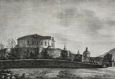 Acerra várának kilátása, Campania, Olaszország, Salvatore Puglia litográfiája a Poliorama Pittorescoból, március 5. 30. alkotó: Salvatore Puglia