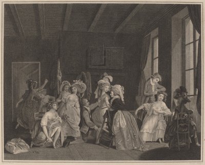 A balett előkészületei alkotó: Salvatore Tresca after Nicolas Lavreince