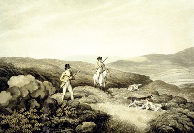 Grouse Shooting, az „Ormes Collection of British Fieldsports”-ból, J. Godby és H. Merke metszet alkotó: Samuel (after) Howitt