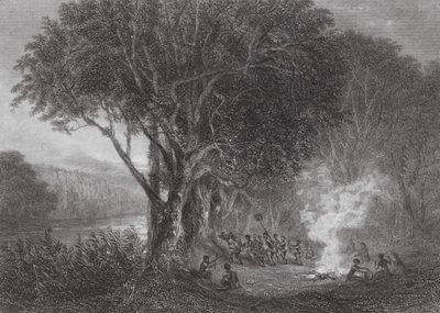 Ausztrália: Murray partján (metszet). alkotó: Samuel (after) Prout