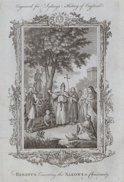Berinus a szászokat keresztény hitre téríti (metszet) alkotó: Samuel (after) Wale