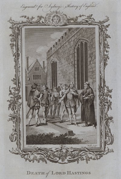 Lord Hastings halála (metszet) alkotó: Samuel (after) Wale