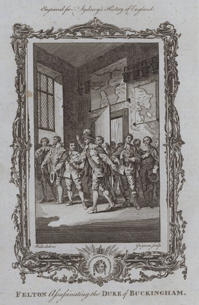 Felton meggyilkolja Buckingham hercegét (metszet) alkotó: Samuel (after) Wale